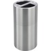 Safco Dual Recycling Receptacle - 30 gal Capacity - 32.5" Height x 17.5" Diameter - Aluminum - Stainless Steel - 1 Each