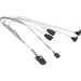 Supermicro MiniSAS to 4x SATA 43/43/33/33/43cm Cable (CBL-0287L-01) - 1.41 ft Mini-SAS/SATA Data Transfer Cable for Storage System, Server - First End: 1 x SFF-8087 Mini-SAS - Second End: 4 x 7-pin SATA - 30 AWG
