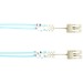 Black Box Fiber Optic Duplex Patch Network Cable - 32.80 ft Fiber Optic Network Cable for Transceiver, Network Device - First End: 2 x LC Network - Male - Second End: 2 x LC Network - Male - 10 Gbit/s - Patch Cable - OFNR - 50/125 µm - Aqua