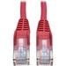 Tripp Lite 7ft Cat5e / Cat5 350MHz Snagless Patch Cable RJ45 M/M Red 7' - 7 ft Category 5e Network Cable for Network Device, ATM - First End: 1 x RJ-45 Network - Male - Second End: 1 x RJ-45 Network - Male - 1 Gbit/s - Patch Cable - CM - 26 AWG - Red