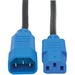 Eaton Tripp Lite Series PDU Power Cord, C13 to C14 - 10A, 250V, 18 AWG, 4 ft. (1.22 m), Blue - 10A, 18AWG (IEC-320-C14 to IEC-320-C13 with Blue Plugs) 4-ft.