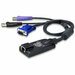 ATEN USB Virtual Media KVM Adapter Cable with Smart Card Reader (CPU Module)-TAA Compliant - RJ-45/USB/VGA KVM Cable for Card Reader, KVM Switch - First End: 1 x RJ-45 Network - Female - Second End: 2 x USB Type A - Male, 1 x 15-pin HD-15 - Male
