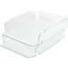 Lorell Stacking Document Trays - Desktop - Durable, Lightweight, Non-skid, Stackable - Clear - Acrylic - 1 Each