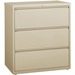 Lorell Fortress Series Lateral File - 36" x 18.6" x 40.3" - 3 x Drawer(s) for File - Letter, Legal, A4 - Lateral - Locking Drawer, Magnetic Label Holder, Ball-bearing Suspension, Leveling Glide - Putty - Steel - Recycled