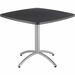 Iceberg CafeWorks 36" Square Cafe Table - Melamine Square Top - Powder Coated - 1.1" Table Top Thickness - 30" Height x 36" Width x 36" Depth - Assembly Required - Graphite - Particleboard Top Material - 1 Each