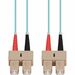 AddOn 2m SC (Male) to SC (Male) Aqua OM4 Duplex Fiber OFNR (Riser-Rated) Patch Cable - 100% compatible and guaranteed to work in OM4 and OM3 applications