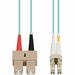 AddOn 8m LC (Male) to SC (Male) Aqua OM4 Duplex Fiber OFNR (Riser-Rated) Patch Cable - 100% compatible and guaranteed to work in OM4 and OM3 applications