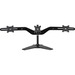 Amer Mounts Stand Based Triple Monitor Mount for three 15"-24" LCD/LED Flat Panel Screens - Supports up to 17.6lb monitors, +/- 20 degree tilt, and VESA 75/100