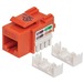 Intellinet Network Solutions Cat5e Keystone Jack, UTP, Punch-Down, Orange - Compatible With 110 and Krone Punch-Down Tools