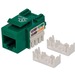 Intellinet Network Solutions Cat5e Keystone Jack, UTP, Punch-Down, Green - Compatible With 110 and Krone Punch-Down Tools