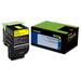 Lexmark 701Y Toner Cartridge - Laser - Standard Yield - 1000 Pages - Yellow - 1 Each