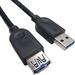 Exponent Microport USB 3.0 SuperSpeed Device Cable - 6 ft USB Data Transfer Cable - First End: USB 3.0 Type A - Male - Second End: USB 3.0 Type A - Female - Black - 1 Each