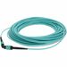 AddOn 20m MPO (Female) to MPO (Female) 12-Strand Aqua OM3 Crossover Fiber OFNR (Riser-Rated) Patch Cable - 100% compatible and guaranteed to work