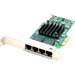 AddOn 10/100/1000Mbs Quad Open RJ-45 Port 100m PCIe x4 Network Interface Card - 100% compatible and guaranteed to work