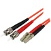 StarTech.com 1m Fiber Optic Cable - Multimode Duplex 50/125 - LSZH - LC/ST - OM2 - LC to ST Fiber Patch Cable - Connect fiber network devices for high-speed transfers with LSZH rated cable - LC/ST Fiber Optic Cable - 1 m LC to ST Fiber Patch Cable - 1 met