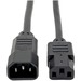 Eaton Tripp Lite Series PDU Power Cord, C13 to C14 - 10A, 250V, 18 AWG, 2 ft. (0.61 m), Black - 10A, 18AWG (IEC-320-C14 to IEC-320-C13) 2-ft."