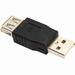4XEM USB 2.0 Female To Male Adapter - 1 x 4-pin Type A USB 2.0 USB Female - 1 x 4-pin Type A USB 2.0 USB Male - Black
