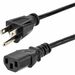 StarTech.com 10ft (3m) Computer Power Cord, NEMA 5-15P to C13, 10A 125V, 18AWG, Black Replacement AC PC Power Cord, TV/Monitor Power Cable - 10ft (3m) 18AWG flexible computer power cord w/ NEMA 5-15P and IEC 60320 C13 connectors; Rated for 125V 10A; UL li