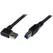 StarTech.com 1m Black SuperSpeed USB 3.0 (5Gbps) Cable - Right Angle A to B - M/M - Connect USB 3.0 devices, even in hard to reach areas and tight spaces - USB to B Cable - USB 3.2 Gen 1 (5Gbps) AB Cable - 1m Right Angle USB 3.0 Cable - 3ft Angled USB3.0 