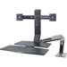 Ergotron WorkFit Mounting Arm for Flat Panel Display - Polished Black - Adjustable Height - 22" Screen Support - 25 lb Load Capacity