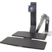 Ergotron WorkFit Mounting Arm for Flat Panel Display - Polished Black - Adjustable Height - 24" Screen Support - 20 lb Load Capacity