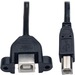Eaton Tripp Lite Series USB 2.0 Panel Mount Extension Cable (B to Panel Mount B M/F), 1 ft. (0.31 m) - (B M to Panel Mount B F) 1-ft.