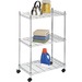 Whitmor Utility Cart - 250 lb Capacity - 4 Casters - Steel - 13.3" Length x 22.5" Width x 33.5" Height - Chrome - 1 Pack
