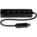 StarTech.com 4 Port Portable SuperSpeed USB 3.0 Hub with Built-in Cable - 5Gbps - Add four external USB 3.0 ports to your notebook or Ultrabook&trade; with a slim, portable hub - Four Port External USB 3 Hub with Built-in Cable - 4Port Mini USB Hub - 4 Port USB 3.0 Hub - Microsoft Surface Pro 4 / Surface Pro 3 / Surface Book USB hub