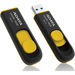 Adata 16GB DashDrive UV128 USB 3.0 Flash Drive - 16 GB - USB 3.0 - 90 MB/s Read Speed - 40 MB/s Write Speed - Yellow, Black - Lifetime Warranty