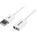 StarTech.com 1m White USB 2.0 Extension Cable A to A - M/F - Extend the length of your USB 2.0 cable by up to 1m - USB Male to Female Cable - USB 2.0 Extension Cable - White USB Extension Cable - 1 m USB Extension Cable - White USB Extension Cord - 1x USB