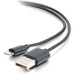 C2G 1m USB A to Lightning Cable - Charging Cable - iPhone Cable - 3ft Black - Use with the latest generation Apple® iPad®, iPhone® or iPod® devices to sync and charge