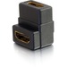 C2G Right Angle HDMI Adapter - HDMI Coupler - Female to Female - 1 x HDMI Female Digital Audio/Video - 1 x HDMI Female Digital Audio/Video - Black