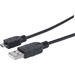 Manhattan Hi-Speed USB 2.0 A Male/Micro-B Male USB Device Cable, 3', Black - Hi-Speed USB for ultra-fast data transfer rates with zero data degradation