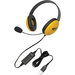 Califone Listening First Stereo Headset - Stereo - USB - Wired - 32 Ohm - 20 Hz - 20 kHz - Over-the-head - Binaural - Supra-aural - 5.50 ft Cable - Electret Microphone - Yellow