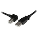 StarTech.com 1m USB 2.0 A to Left Angle B Cable - M/M - Connect hard-to-reach USB 2.0 peripherals, for installation in narrow spaces - USB Printer Cable - 1m USB A to B Cable - Angled USB Cable - Left Angle USB Cable - Cord - 1x USB 'A' (M), 1x USB 'B' (M