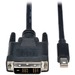Eaton Tripp Lite Series Mini DisplayPort 1.2 to DVI Adapter Cable (M/M), 1080p, 6 ft. (1.8 m), TAA - DVI/Mini DisplayPort for Video Device, Monitor, TV - 6 ft - 1 x Mini DisplayPort Male Digital Audio/Video - 1 x DVI (Single-Link) Male Video - Black"