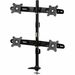 Amer Mounts Grommet Based Quad Monitor Mount for four 15"-24" LCD/LED Flat Panel Screens - Supports up to 17.6lb monitors, +/- 20 degree tilt, and VESA 75/100