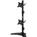 Amer Mounts Stand Based Vertical Dual Monitor Mount for two 15"-24" LCD/LED Flat Panels - Supports up to 26.5lb monitors, +/- 20 degree tilt, and VESA 75/100