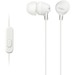 Sony Fashion Color EX Earbud Headset - Stereo - Wired - 16 Ohm - 8 Hz - 22 kHz - Earbud - Binaural - In-ear - 3.94 ft Cable - Condenser Microphone - White