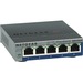 Netgear ProSafe Plus Switch, 5-Port Gigabit Ethernet - 5 Ports - 10/100/1000Base-T - 2 Layer Supported - Wall Mountable - Lifetime Limited Warranty