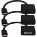 3PK DisplayPort 1.2 Male to DVI, HDMI, VGA Female Black Adapters Which Comes in a Bundle For Resolution Up to 1920x1200 (WUXGA) - 100% compatible and guaranteed to work