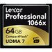 Lexar Professional 64 GB CompactFlash - 160 MB/s Read - 155 MB/s Write - 1066x Memory Speed - Lifetime Warranty