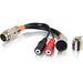 C2G 6in RapidRun Dual 3.5mm Audio Breakout Adapter Cable - Display - 6" Mini-phone/Proprietary Audio Cable for Audio Device - First End: 1 x 15-pin Proprietary - Female, 2 x Mini-phone Stereo Audio - Female - Second End: 1 x 15-pin Proprietary - Male - Bl