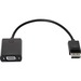 HP DisplayPort To VGA Adapter - DisplayPort/VGA Video Cable for Video Device, Notebook - First End: 1 x DisplayPort Digital Audio/Video - Male - Second End: 1 x 15-pin HD-15 - Female - Black
