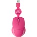 ReTrak Retractable Pink Optical Mouse - Optical - Cable - Pink - USB - 800 dpi - Scroll Wheel - 3 Button(s) - Symmetrical