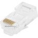 Monoprice RJ-45 Modular Plugs RJ45 - 100 Pack For Stranded Cable - 100 Pack - 1 x RJ-45 Network Male - Clear