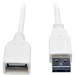 Eaton Tripp Lite Series Universal Reversible USB 2.0 Extension Cable (Reversible A to A M/F), White, 3 ft. (0.91 m) - USB - Extension Cable - 3 ft - 1 x Type A Male USB - 1 x Type A Female USB - Gold-plated Contacts, Nickel Plated - Shielding - White"