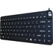 Man & Machine Premium Waterproof Disinfectable Silent 12" Keyboard - Cable Connectivity - USB Interface - Computer - PC, Mac - Industrial Silicon Rubber Keyswitch - Black