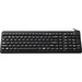 Man & Machine Premium Full Size Waterproof Disinfectable Keyboard - Cable Connectivity - USB Interface - English, French - Computer - PC, Mac - Industrial Silicon Rubber Keyswitch - Black