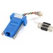 Black Box Modular Adapter Kit - DB9 Female to RJ45 Female, Blue - 1 x 9-pin DB-9 Serial Female - 1 x RJ-45 Network Female - Gold, Nickel Connector - Blue